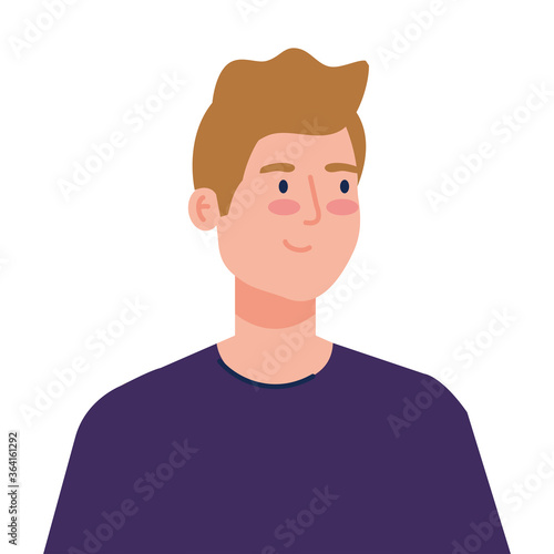 young man handsome with casual clothes on white background vector illustration design