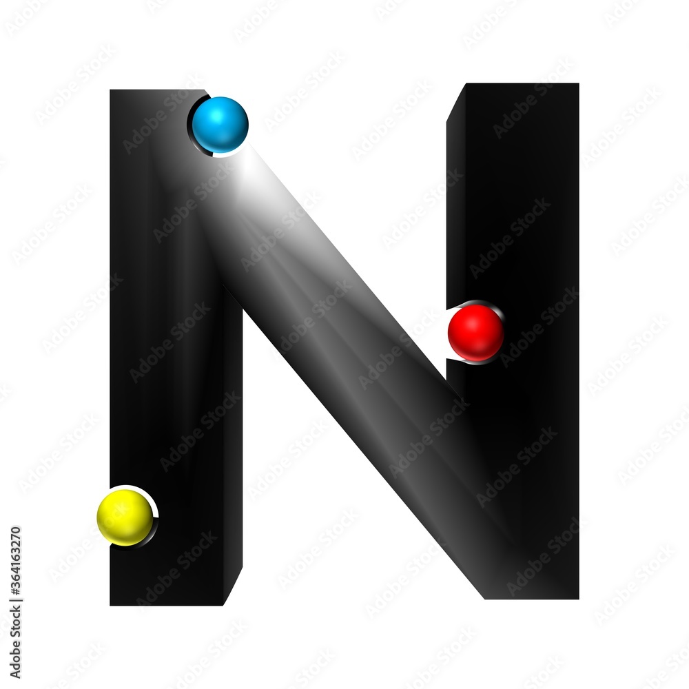 3D THICK BLACK ENGLISH ALPHABET TEXT WITH RED YELLOW BLUE BALLS 3D THICK BLACK ENGLISH ALPHABET TEXT WITH RED YELLOW BLUE BALLS