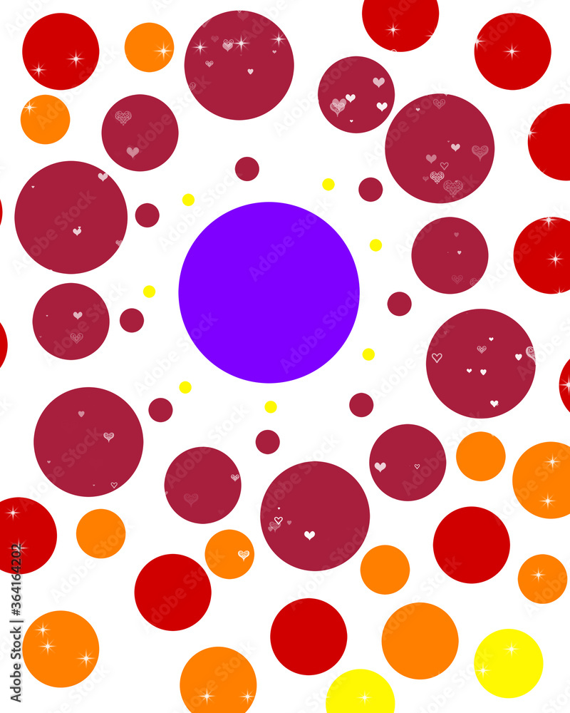Bright Celestial Circles, Dots, Hearts, and Stars Pattern Bright Celestial Circles, Dots, Hearts, and Stars Pattern