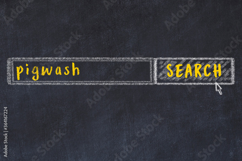 Chalk sketch of browser window with search form and inscription pigwash photo