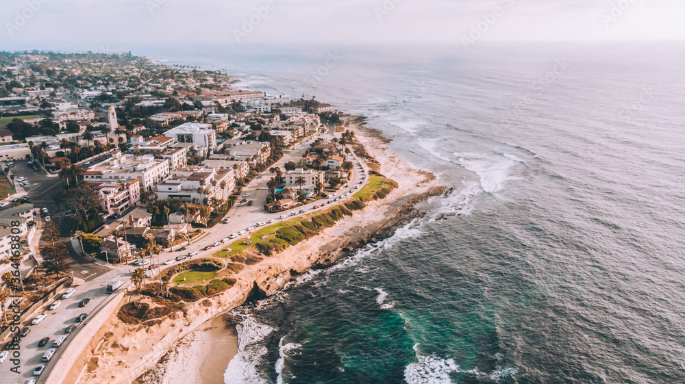 Fototapeta premium Aerial view of San Diego coastline
