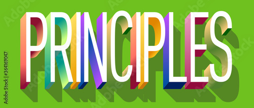 Colorful illustration of "Principles" word