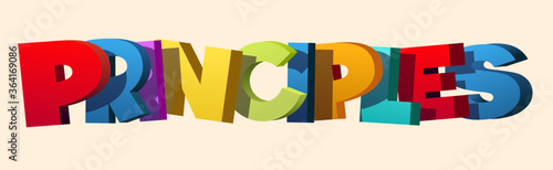 Colorful illustration of "Principles" word