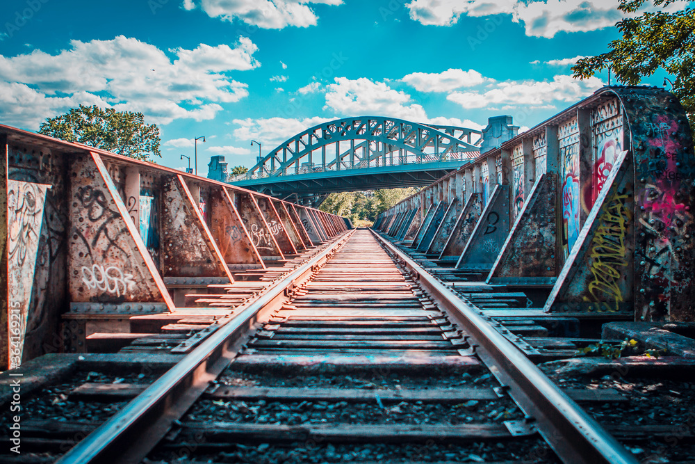 Moody Boston Bridge with Railroad Tracks