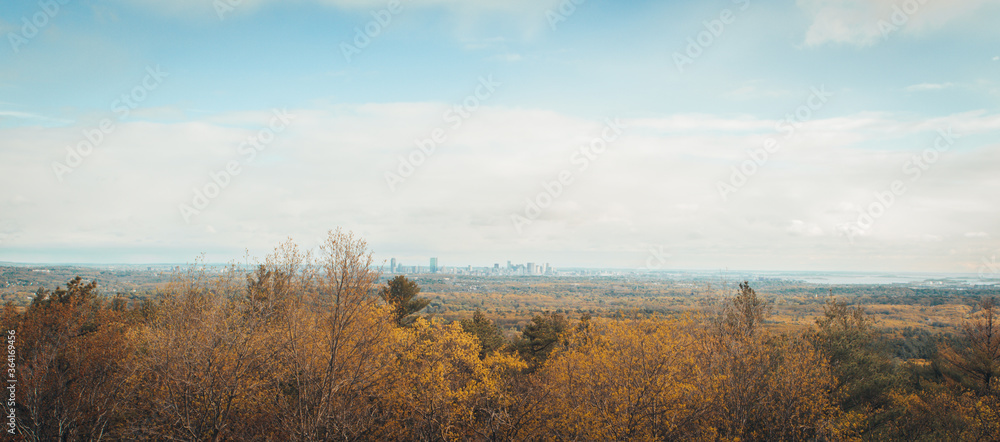 City Skyline With Beautiful Fall Colors