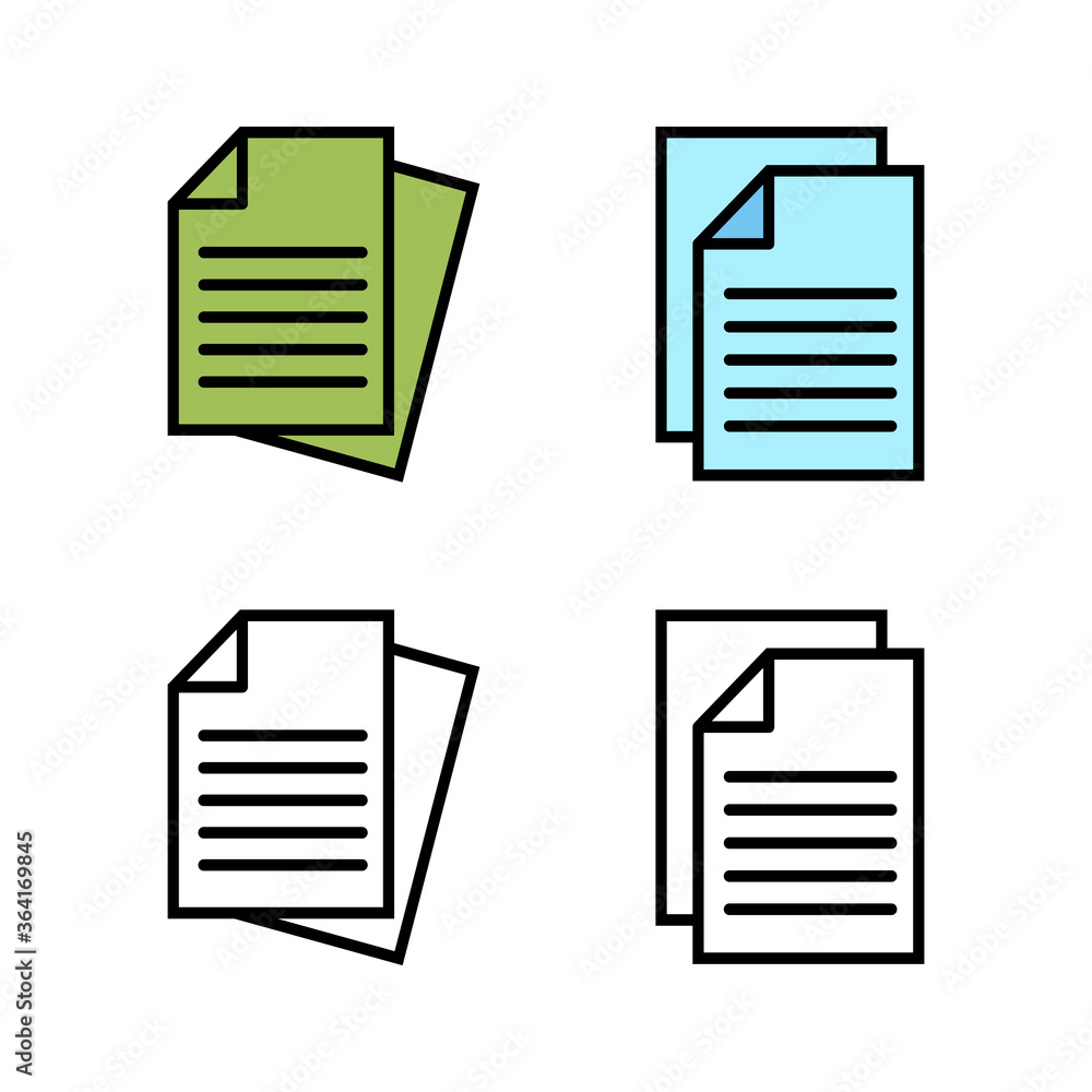 set of Document icons. Paper icon. File Icon set of Document icons. Paper icon. File Icon