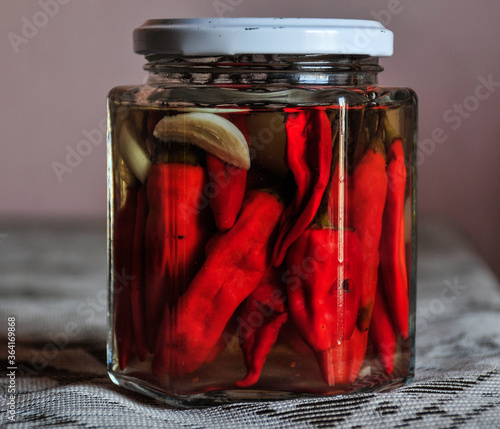 red peppers in a Jar photo