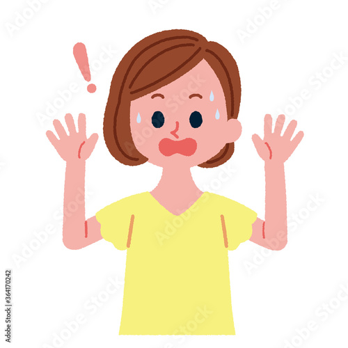 びっくりする女性のイラスト