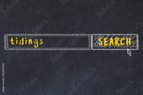 Canvas Print Chalk sketch of browser window with search form and inscription tidings