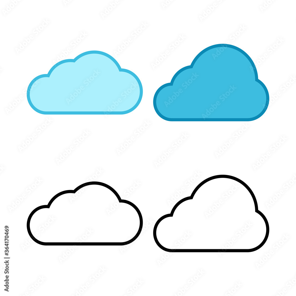 set of Cloud icons vector. cloud computing icon set of Cloud icons vector. cloud computing icon