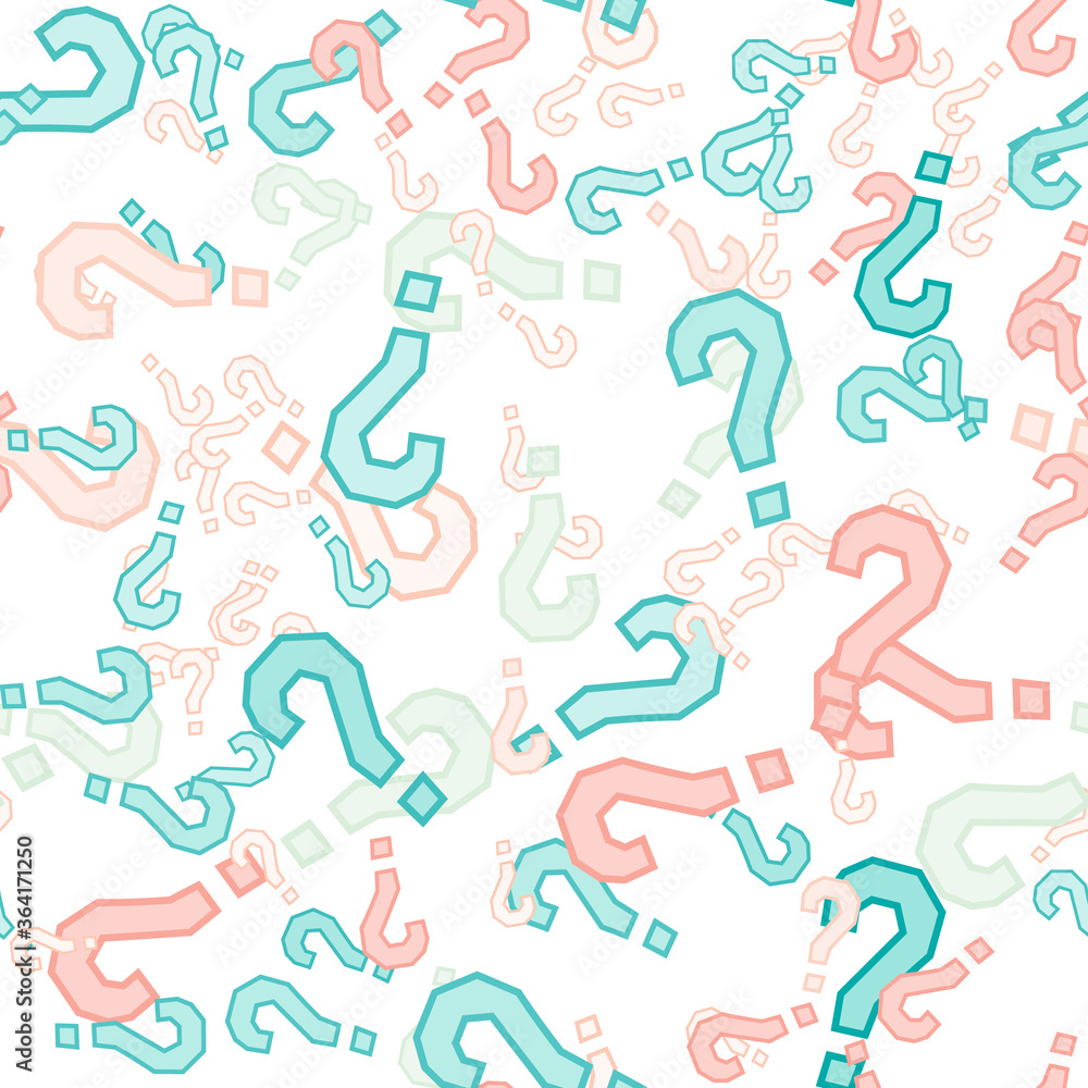 Quiz seamless pattern. Question marks, doubt, faq Quiz seamless pattern. Question marks, doubt, faq