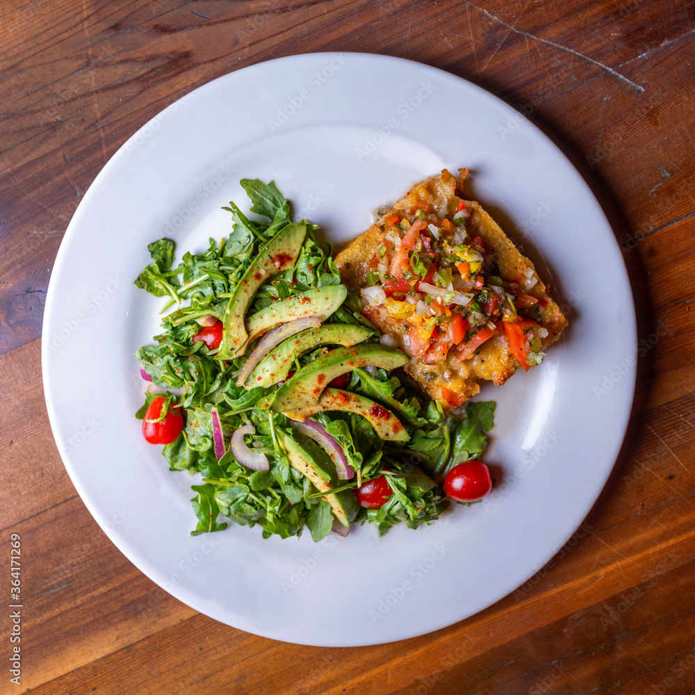 cau cau and avocado salad vegan dish vegetarian cau cau and avocado salad vegan dish vegetarian