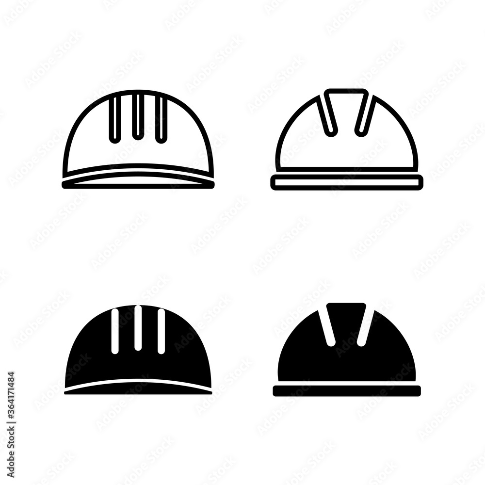 Fototapeta premium set of Helmet icons. Motorcycle helmets. Racing helmet. construction helmet icon. Safety helmet