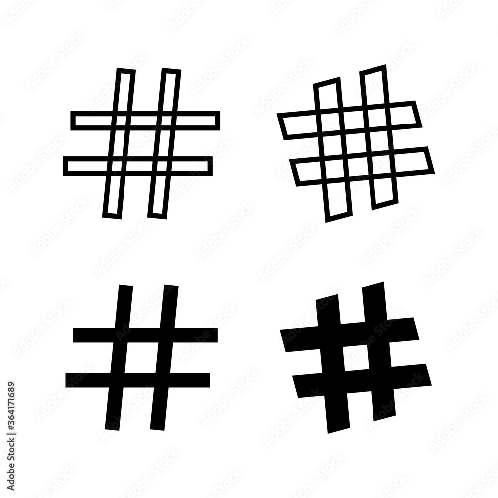 Obraz premium set of Hashtag icons. hashtag icon vector
