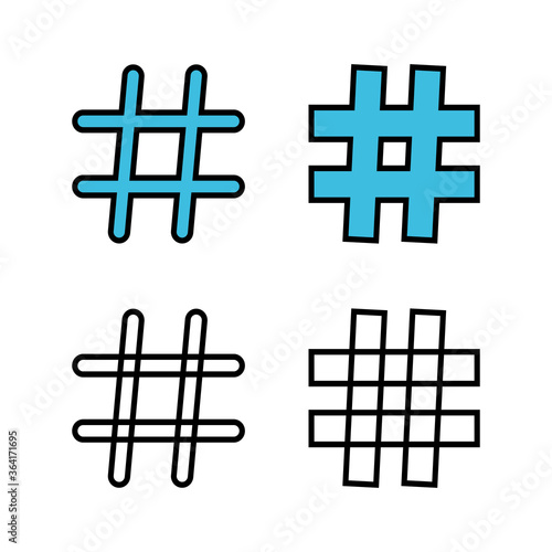 set of Hashtag icons. hashtag icon vector