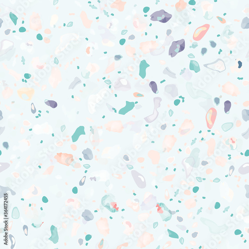 Terrazzo Texture Vector. Flooring Seamless Pattern