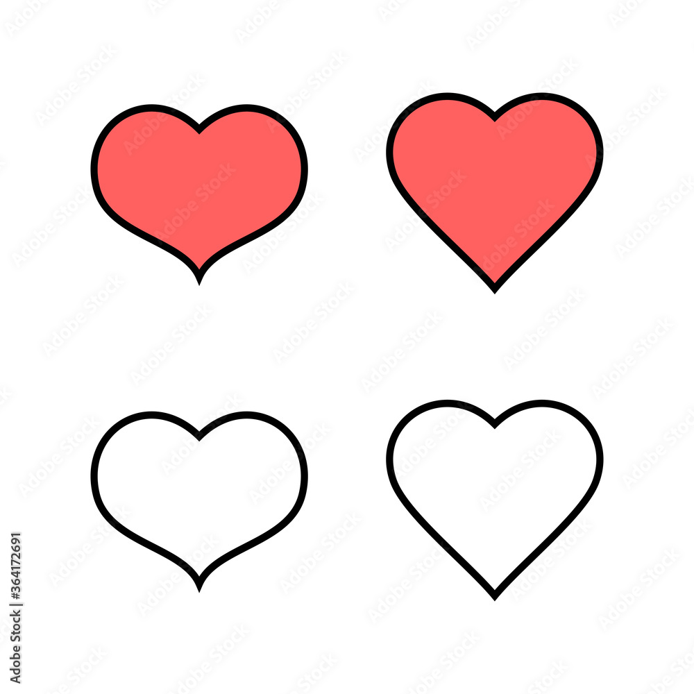 Set of Heart icons. Heart vector icon. Like icon vector. Love