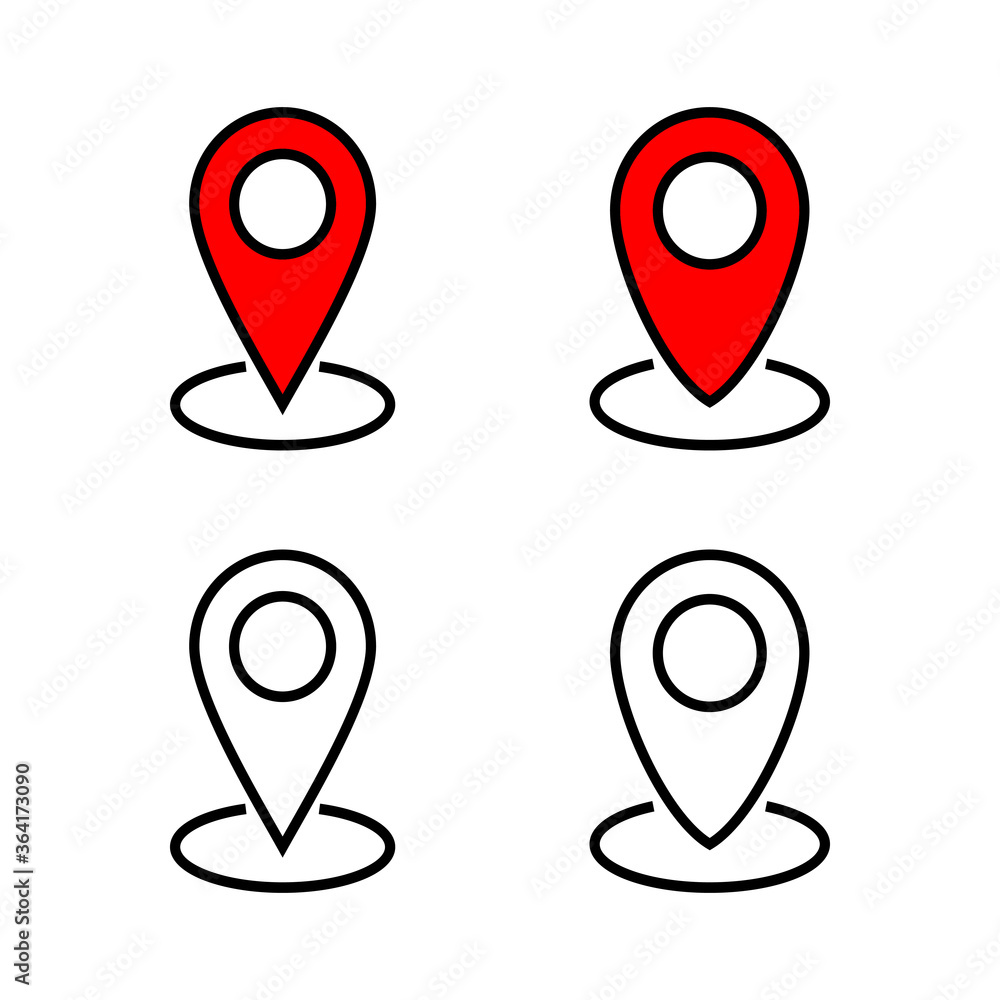 Set of Pin icons. Location icon. Map pointer icon. Point. Locator. Address Set of Pin icons. Location icon. Map pointer icon. Point. Locator. Address