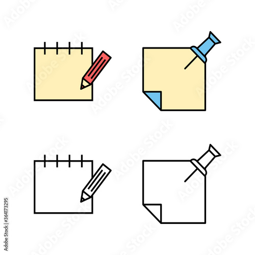 Set of Note icons. Taking note icon vector. Edit line icon. Document write. Content writing