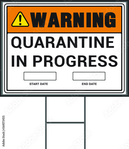 Wallpaper Mural Warning quarantine in progress Coronavirus Social Awareness COVID 19 vector yard sign design template. Pandemic Novel Corona Virus 2020. Torontodigital.ca