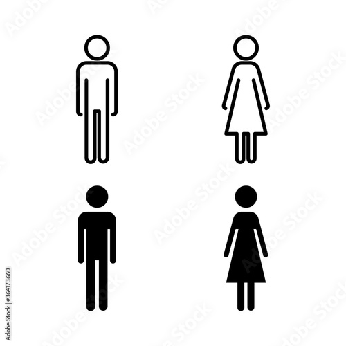 Set of Man and woman icon vector. Toilet sign. Man and woman restroom sign vector. Male and female icon