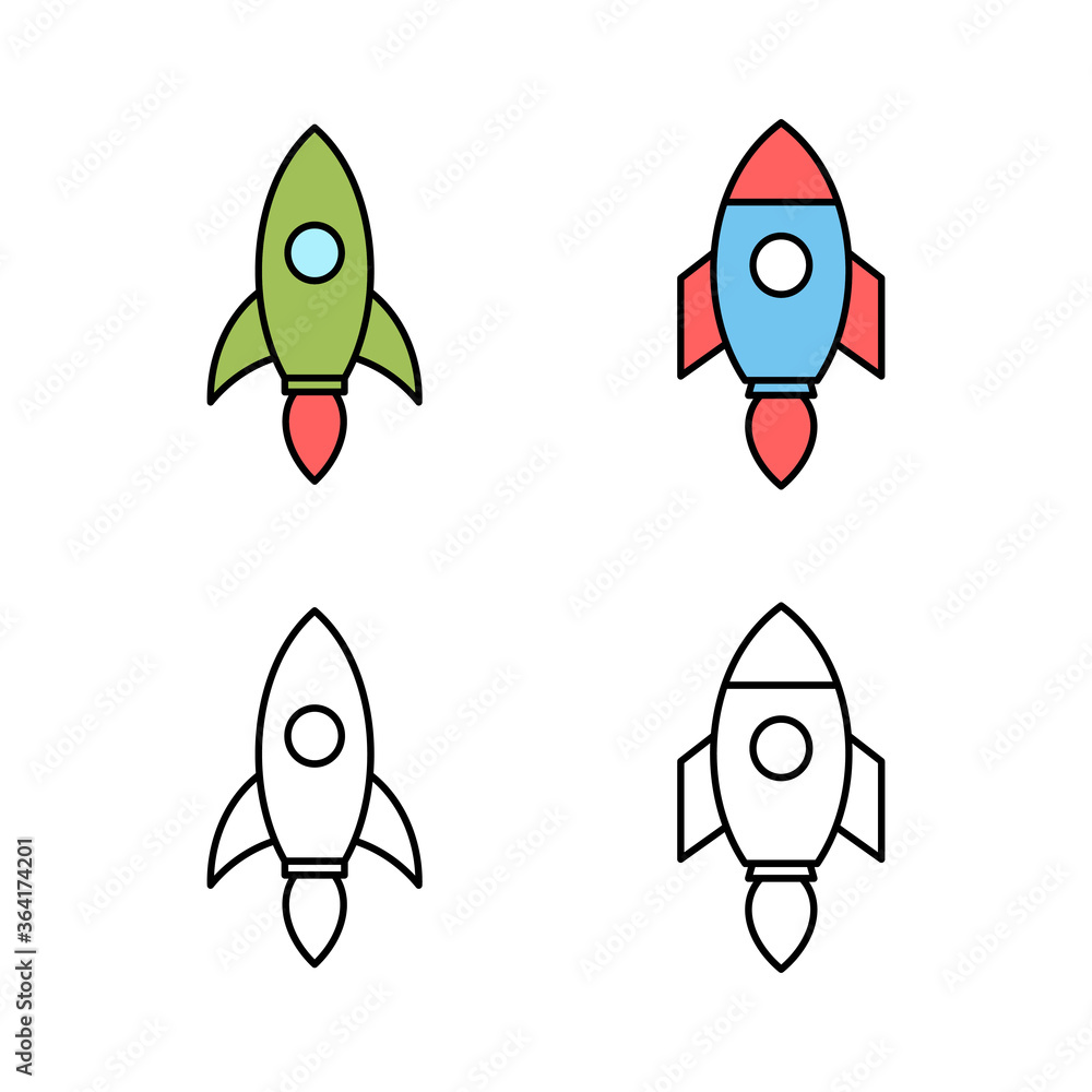 Set of Rocket vector icons. Start Up Concept Symbol. Startup icon Set of Rocket vector icons. Start Up Concept Symbol. Startup icon