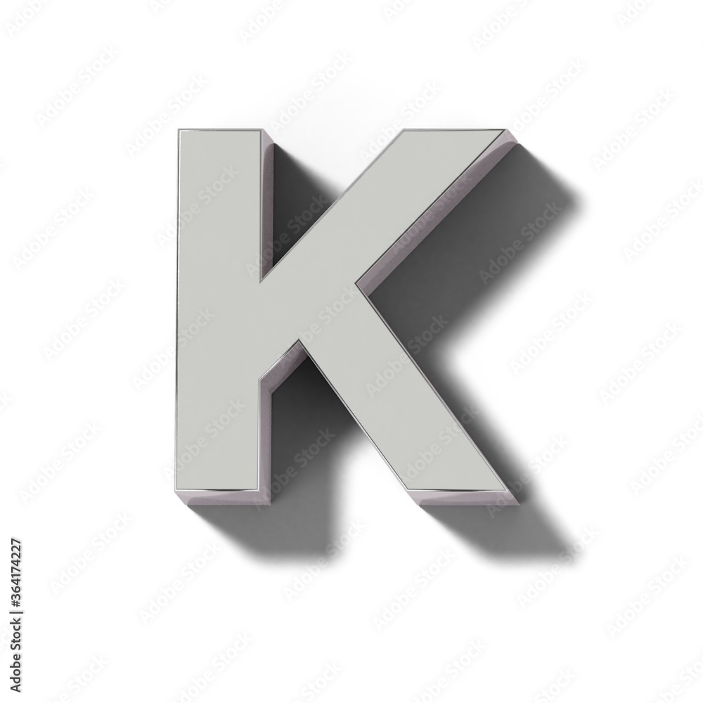 リアルなシルバーの文字ブロックのK リアルなシルバーの文字ブロックのK