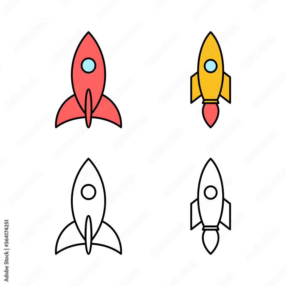 Set of Rocket vector icons. Start Up Concept Symbol. Startup icon Set of Rocket vector icons. Start Up Concept Symbol. Startup icon