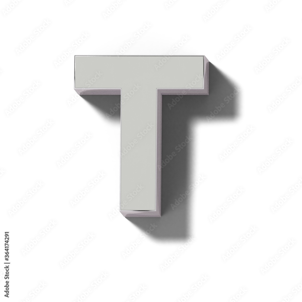 リアルなシルバーの文字ブロックのT リアルなシルバーの文字ブロックのT