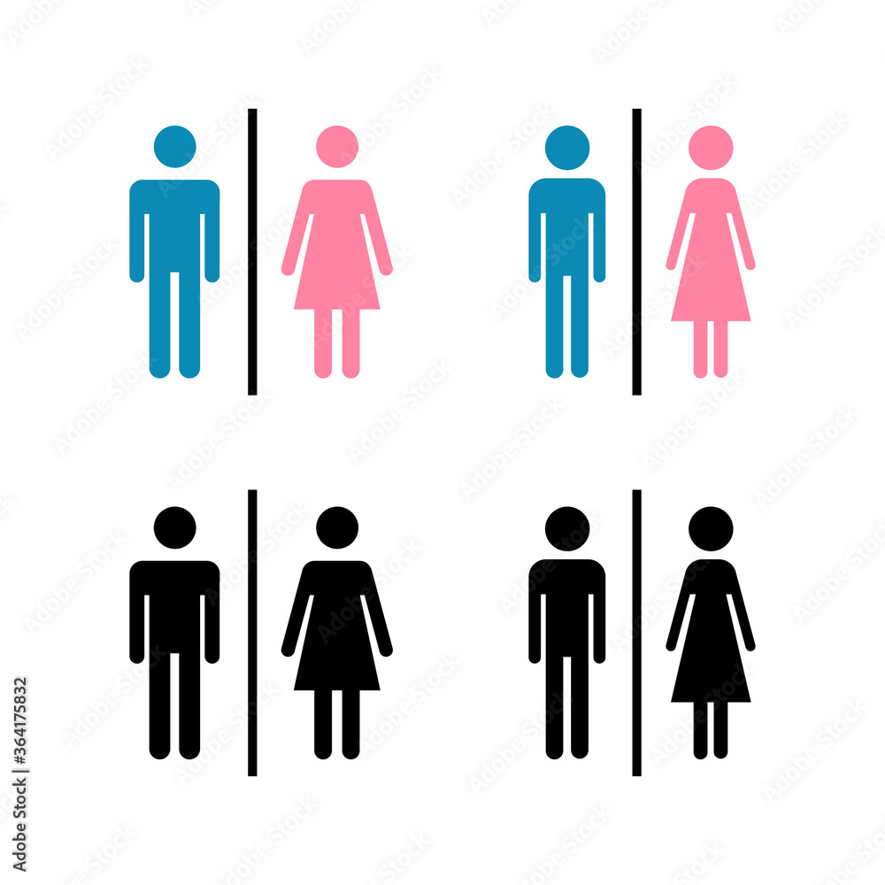 Set of Toilet icons. Toilet sign. Man and woman restroom sign vector. Male and female icon