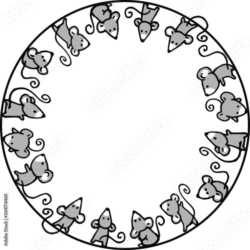 vector drawing mouse circle border frame background