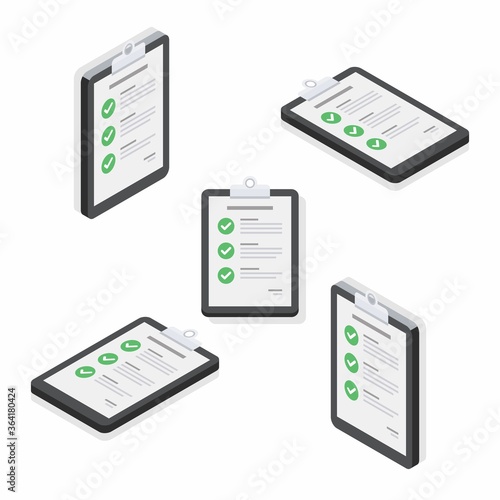 Checklist Isometric & Flat - Shadow icon vector. Flat style vector illustration.