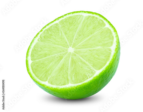 lime or green lemon isolated on white background