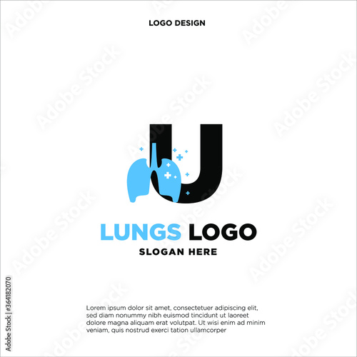 U Letter Lung Logo Template Illustration Design Illustration Design.