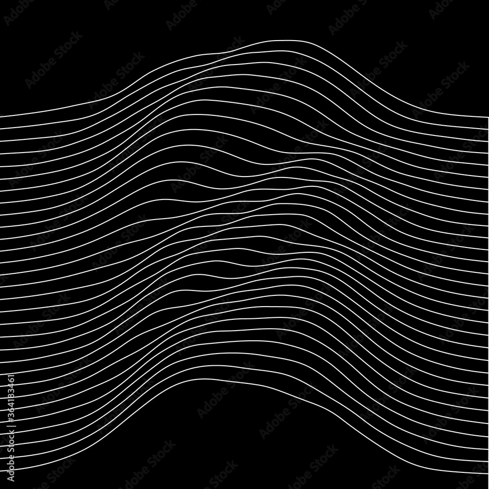 Abstract black and white line art, with curvature and overlapping geometries. Abstract black and white line art, with curvature and overlapping geometries.