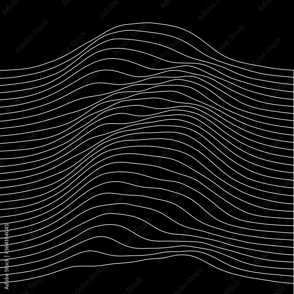 Abstract black and white line art, with curvature and overlapping geometries. Abstract black and white line art, with curvature and overlapping geometries.