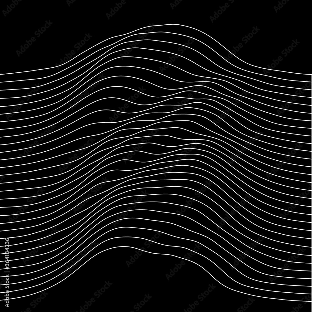 Abstract black and white line art, with curvature and overlapping geometries. Abstract black and white line art, with curvature and overlapping geometries.