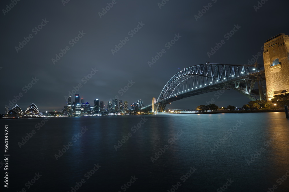 sydney harbour bridge at night