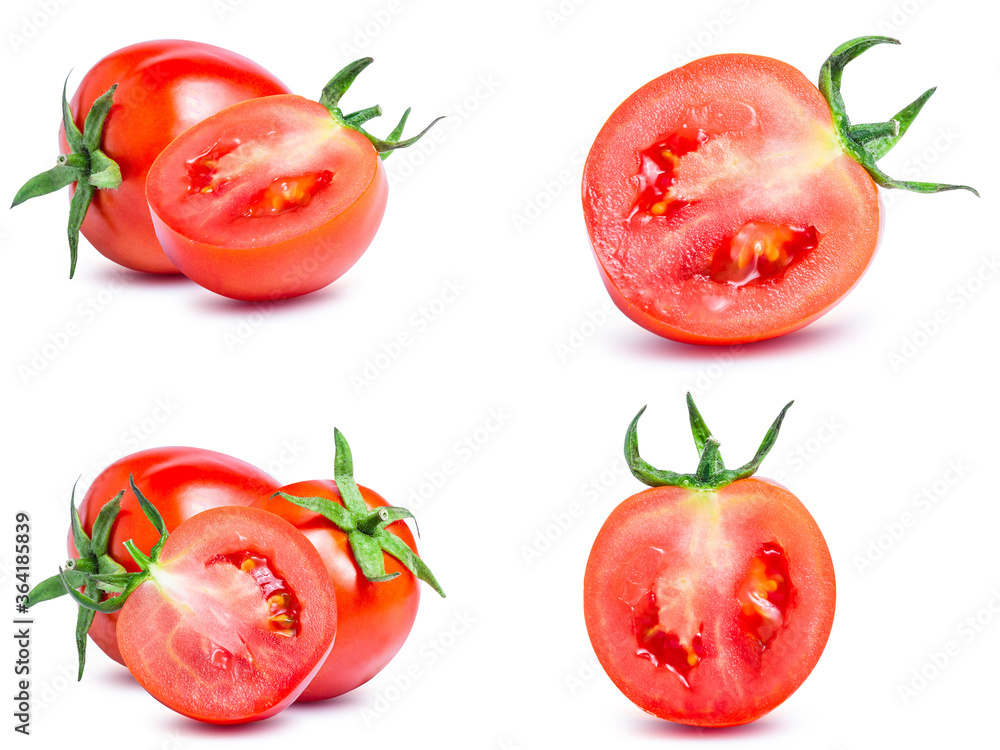 Fototapeta premium collection mix set red tomato isolated on white background