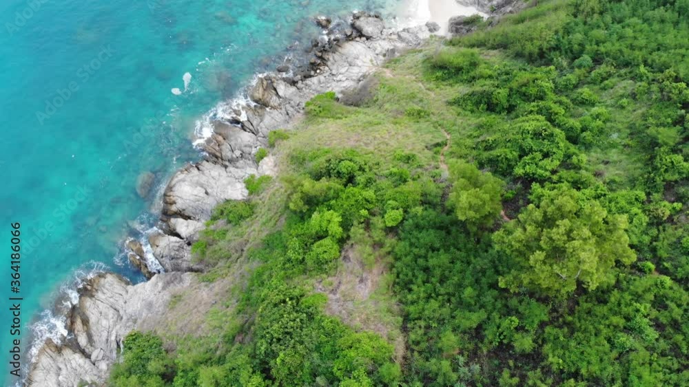 Aerial view sea wave beach slide video seashore turquoise water summer vacation concept Aerial view sea wave beach slide video seashore turquoise water summer vacation concept