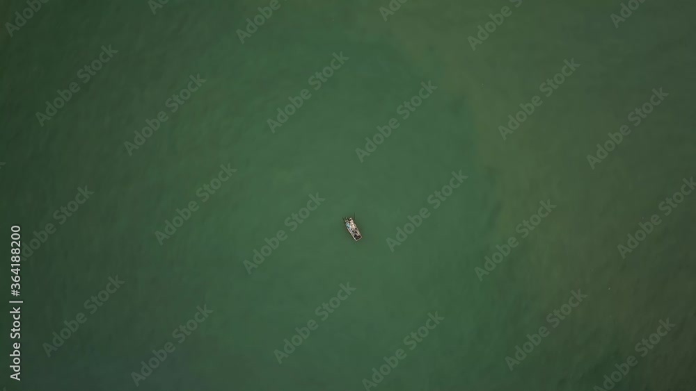 Aerial view of fisherman in Cat Ba National Park Vietnam Aerial view of fisherman in Cat Ba National Park Vietnam