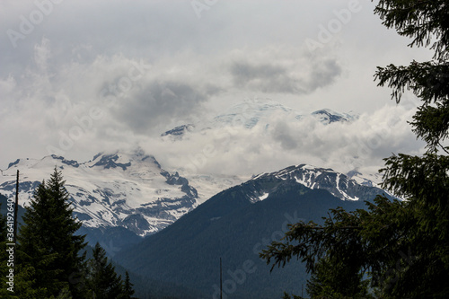 snow covered mountains