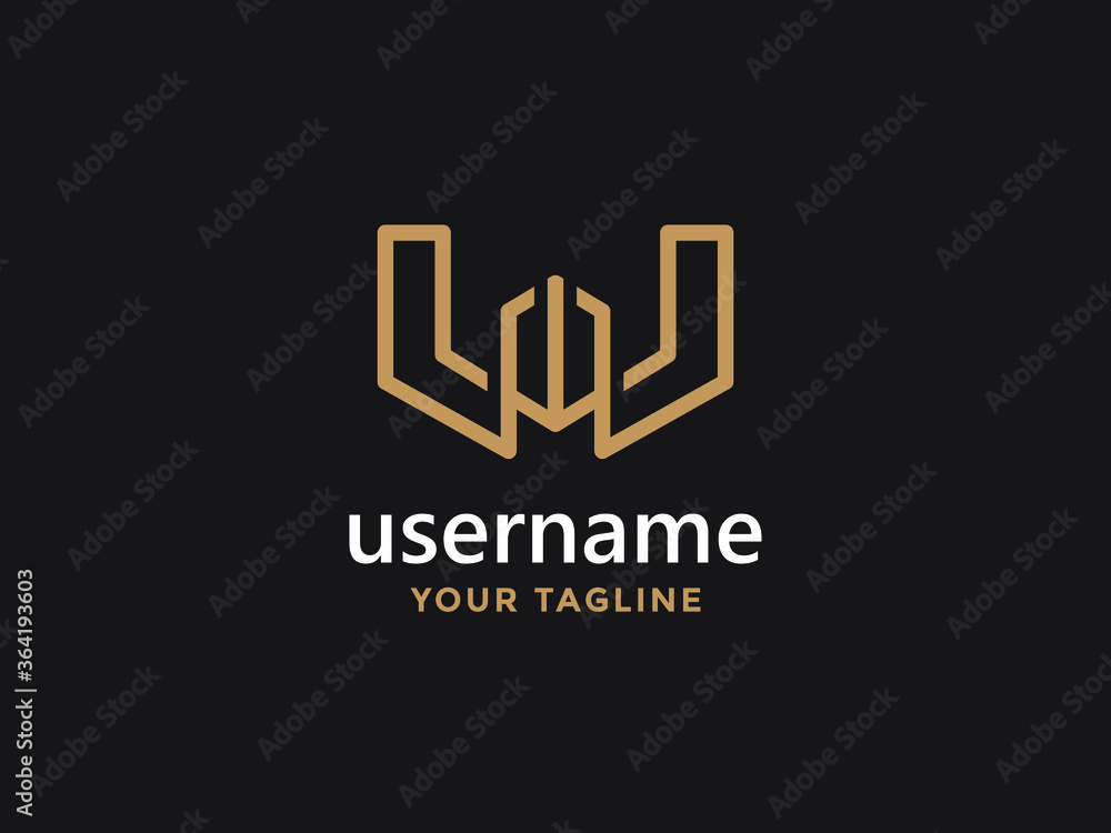 Luxury letter w logo design, abstract universal symbol for any related business Luxury letter w logo design, abstract universal symbol for any related business