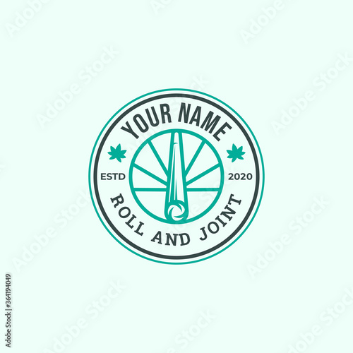 Cannabis Recreational Roll and Joint Badge Logo Design
