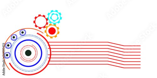 Electronic supply tools presented with amazing digital graphic art pattern.