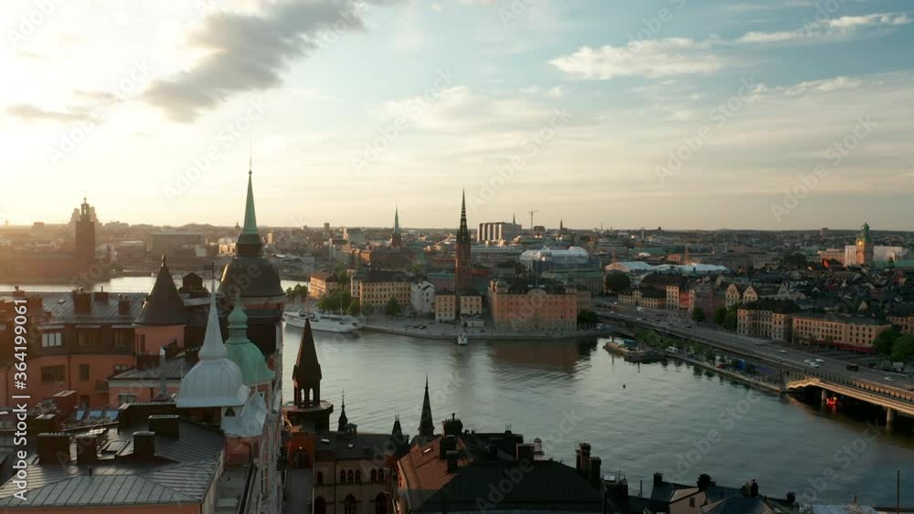Stockholm City , aerial view over skyline, rooftops & buildings Stockholm City , aerial view over skyline, rooftops & buildings