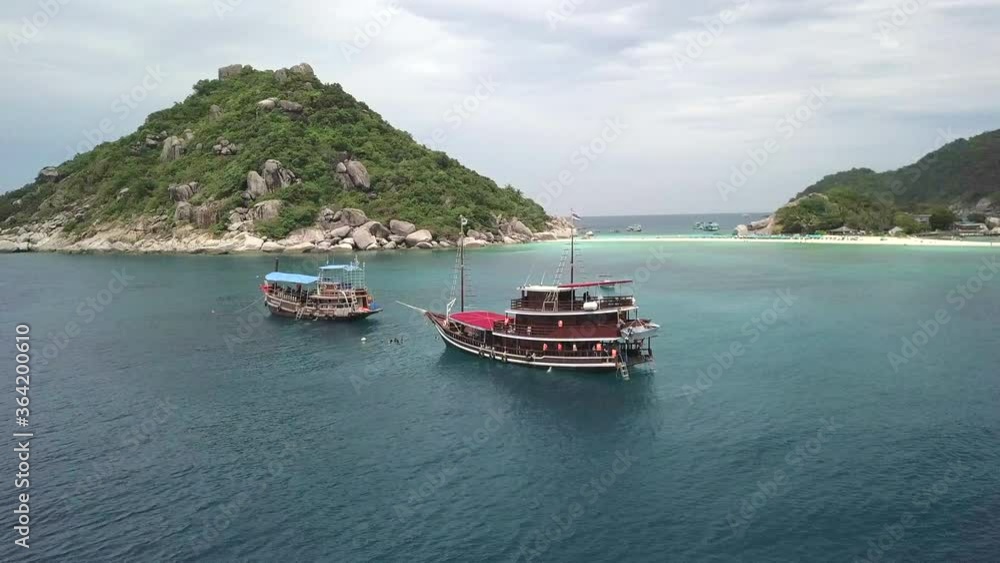 Drone arial 4k quality scuba diving boat at koh nang yuan Thailand, Koh Tao Drone arial 4k quality scuba diving boat at koh nang yuan Thailand, Koh Tao