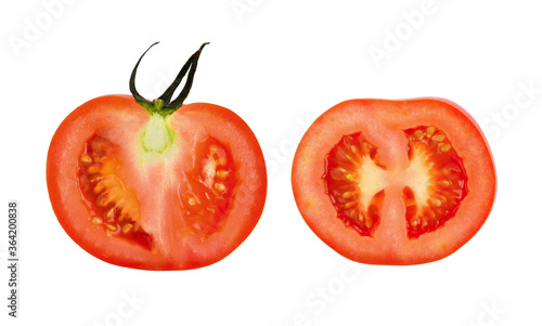 Ripe tomatoes on white background