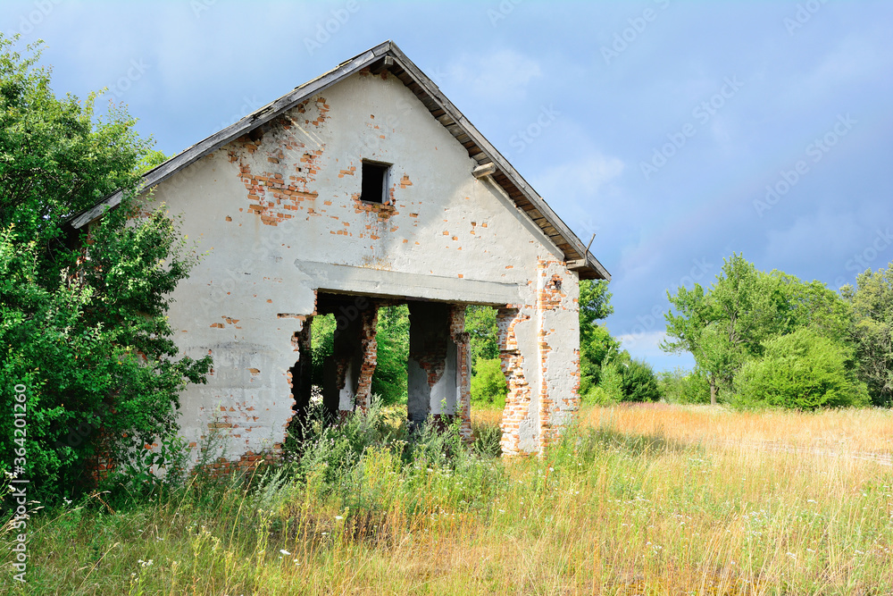 Old abandoned building with brick walls Old abandoned building with brick walls