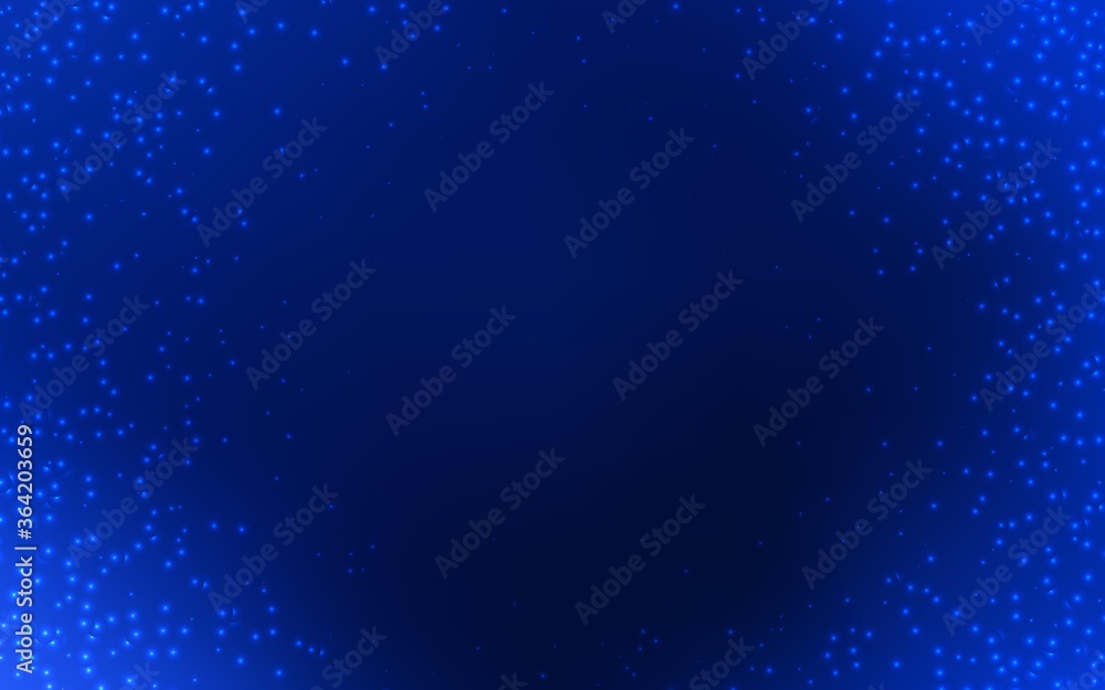 Dark BLUE vector texture with milky way stars. Blurred decorative design in simple style with galaxy stars. Template for cosmic backgrounds.